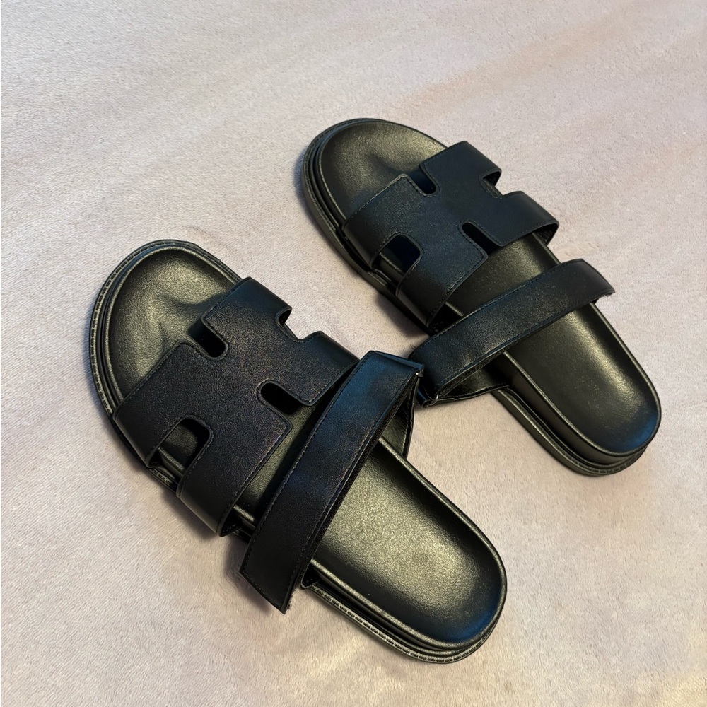 Black Slide Sandals